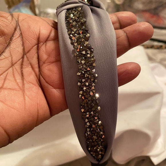 Chic Rhinestone Embellished Headbands in Pink and Gray - Picture 5 of 5